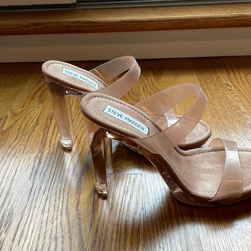 Acrylic Steve Madden block heel
